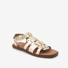 Load image into Gallery viewer, Gold Forever Comfort® Leather Gladiator Sandals