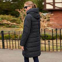 Load image into Gallery viewer, Black Shower Resistant Padded Hooded Coat