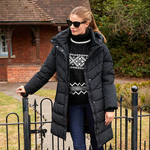 Load image into Gallery viewer, Black Shower Resistant Padded Hooded Coat
