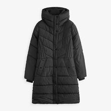 Load image into Gallery viewer, Black Shower Resistant Padded Hooded Coat