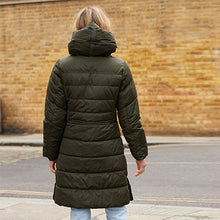 Load image into Gallery viewer, Khaki Green Shower Resistant Padded Hooded Coat