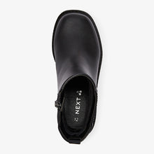 Load image into Gallery viewer, Black Square Toe Chelsea Boots (Older Girls)