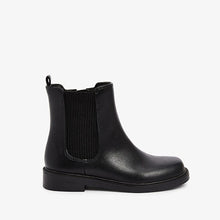 Load image into Gallery viewer, Black Square Toe Chelsea Boots (Older Girls)