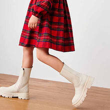 Load image into Gallery viewer, Bone White Mid Height Chunky Boots (Older Girls)