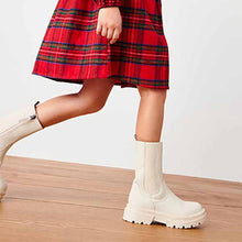 Load image into Gallery viewer, Bone White Mid Height Chunky Boots (Older Girls)