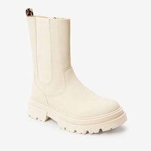 Load image into Gallery viewer, Bone White Mid Height Chunky Boots (Older Girls)