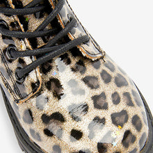 Load image into Gallery viewer, Animal Patent Glitter Next Warm Lined Lace-Up Boots (Older Girls)