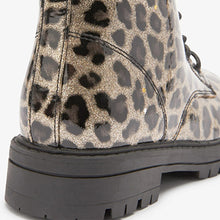 Load image into Gallery viewer, Animal Patent Glitter Next Warm Lined Lace-Up Boots (Older Girls)