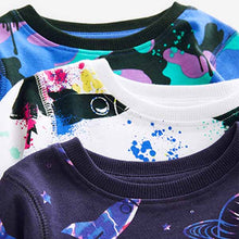 Load image into Gallery viewer, Purple/White Space Camouflage 3 Pack Snuggle Pyjamas (9mths-12yrs)