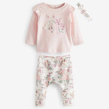 Load image into Gallery viewer, Pink Pale Baby Three Piece T-Shirt, Legging and Headband Set