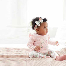 Load image into Gallery viewer, Pink Pale Baby Three Piece T-Shirt, Legging and Headband Set