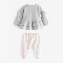 Load image into Gallery viewer, Powder Blue 3 Piece Baby Sweater, Leggings And Headband Set (0mth-2yrs)