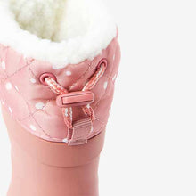 Load image into Gallery viewer, Pink/White Spot Thermal Thinsulate™ Lined Cuff Wellies (Younger Girls)