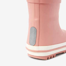 Load image into Gallery viewer, Pink/White Spot Thermal Thinsulate™ Lined Cuff Wellies (Younger Girls)