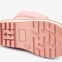 Load image into Gallery viewer, Pink/White Spot Thermal Thinsulate™ Lined Cuff Wellies (Younger Girls)