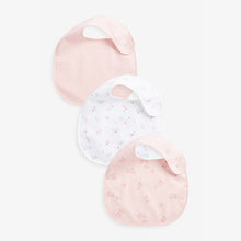Load image into Gallery viewer, Pink Bunny 3 Pack Baby Bibs