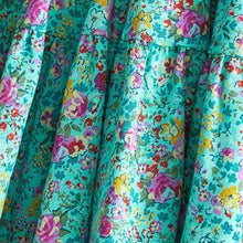 Load image into Gallery viewer, Teal Green Floral Tiered Frill Dress (3mths-6yrs)
