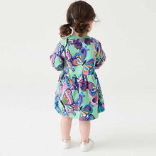 Load image into Gallery viewer, Green Butterfly Sweat Dress (3mths-6yrs)
