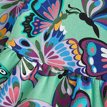 Load image into Gallery viewer, Green Butterfly Sweat Dress (3mths-6yrs)