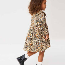 Load image into Gallery viewer, Animal Print Collar Tea Dress (3mths-6yrs)