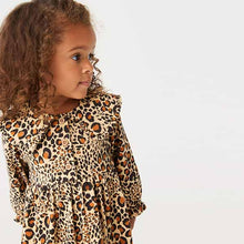 Load image into Gallery viewer, Animal Print Collar Tea Dress (3mths-6yrs)