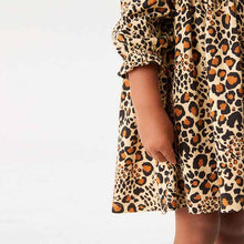 Load image into Gallery viewer, Animal Print Collar Tea Dress (3mths-6yrs)
