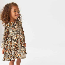 Load image into Gallery viewer, Animal Print Collar Tea Dress (3mths-6yrs)