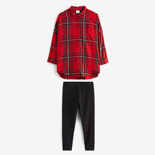 Load image into Gallery viewer, Red Check Shirt And Leggings Set (3-12yrs)