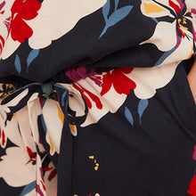 Load image into Gallery viewer, Navy Blue Floral Cotton Long Sleeve Pyjamas