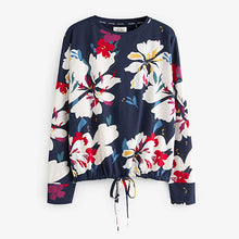 Load image into Gallery viewer, Navy Blue Floral Cotton Long Sleeve Pyjamas
