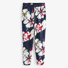 Load image into Gallery viewer, Navy Blue Floral Cotton Long Sleeve Pyjamas