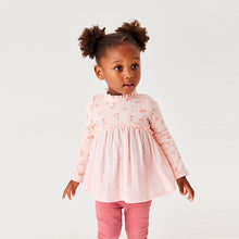 Load image into Gallery viewer, Pale Pink Bunny Long Sleeve Blouse (3mths-6yrs)