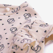 Load image into Gallery viewer, Neutral Geo Heart Long Sleeve Frill Rib Jersey Top (3mths-6yrs)