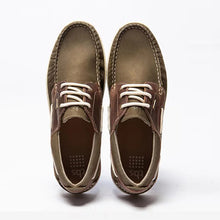 Load image into Gallery viewer, Men's Boat Shoes Soft Green Leather