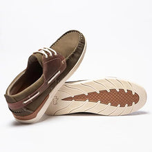 Load image into Gallery viewer, Men's Boat Shoes Soft Green Leather