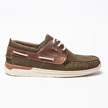 Load image into Gallery viewer, Men's Boat Shoes Soft Green Leather