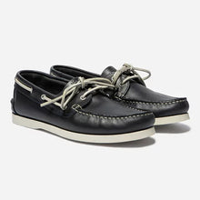 Load image into Gallery viewer, Men's Boat Shoes Navy Blue Leather
