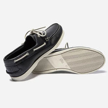Load image into Gallery viewer, Men's Boat Shoes Navy Blue Leather