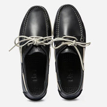 Load image into Gallery viewer, Men's Boat Shoes Navy Blue Leather
