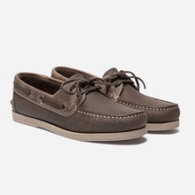 Load image into Gallery viewer, Men's Boat Shoes Brown and Beige Leather