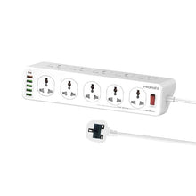 Load image into Gallery viewer, 10AC Socket Space Efficient Power Strip with USB Ports