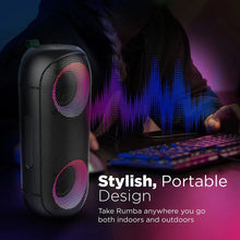 Load image into Gallery viewer, VERTUX RUMBA.BLACK With ''AuraSync'' LED Lights Water Resist Speaker
