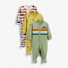 Load image into Gallery viewer, 3PK CAR STRIPE SLEEPSUITS (0MTH-12MTHS) - Allsport
