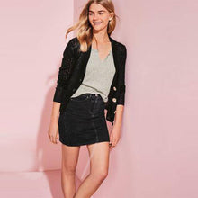 Load image into Gallery viewer, WASHED BLACK DENIM SKIRT - Allsport