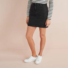 Load image into Gallery viewer, WASHED BLACK DENIM SKIRT - Allsport