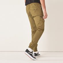 Load image into Gallery viewer, Tan Brown Slim Fit Stretch Utility Trousers