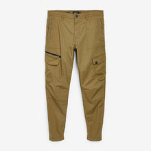 Load image into Gallery viewer, Tan Brown Slim Fit Stretch Utility Trousers