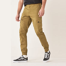 Load image into Gallery viewer, Tan Brown Slim Fit Stretch Utility Trousers