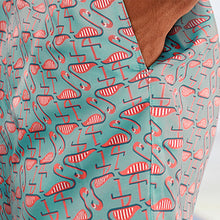 Load image into Gallery viewer, Blue Flamingo Printed Swim Shorts