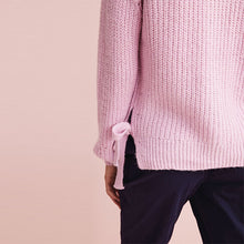 Load image into Gallery viewer, Pink Tie Side Cardigan